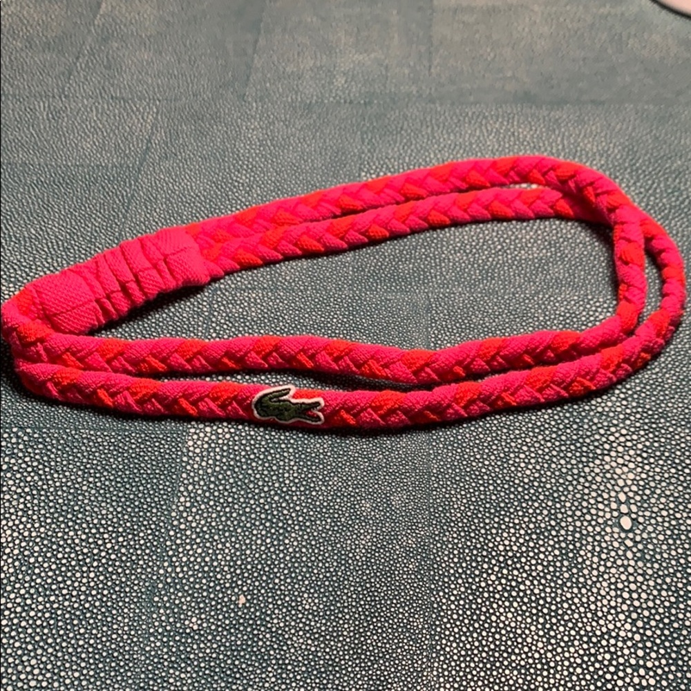 Lacoste pink and orange double braided headband